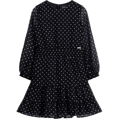 Guess Шифонена рокля в тъмно синьо покрита с точки Guess