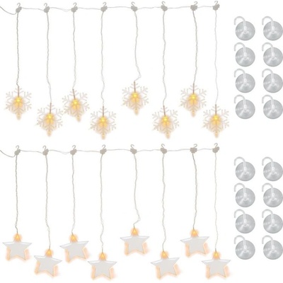 Nexos 86335 Sada svetelných závesov, 8 LED, teplá biela, 2 ks