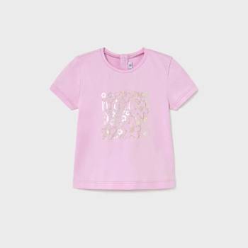 MAYORAL Тениска къс ръкав basic в бледо лилав цвят със златисти детайли за мини момиче Майорал
