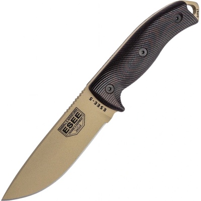 ESEE Desert tan čepel, blood/black G-10 3D rukojeť, černé kydexové pouzdro 5PDT-004