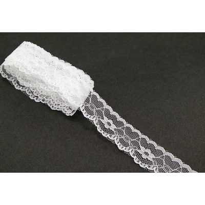 Silonové čipka - biela - šířka 2,5 cm