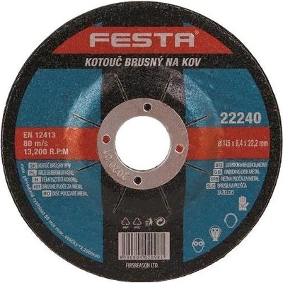 Festa Kotúč na kov brusný 115 × 6,4 × 22,2 mm 122244