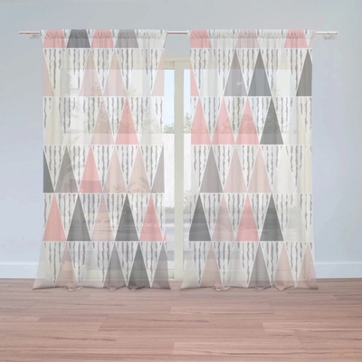 Záclony Tříbarevné jehlany: 2 ks - 150x250 cm - Sablio