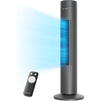 Pelonis Very Quiet Tower Fan, Fan with Remote Control Cooling, 3 Speeds, Tower Fan with 7 Hour Timer and 3 Modes, Fan for Bedroom - PE-FZ10-24KRP-DE