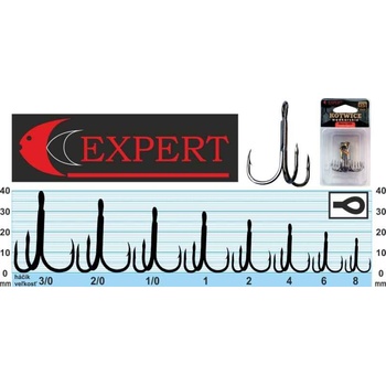 EXPERT plaváky trojháček s protihrotem 1213 černý vel.2 5 ks