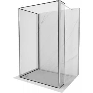 Mexen Kioto душова стена Walk-in 130 x 70 x 40 cm, черна рамка, хром - 800-130-070-221-01-70-040 (800-130-070-221-01-70-040)