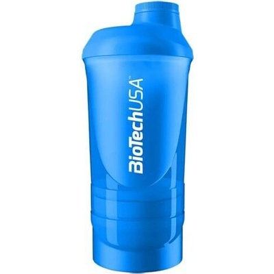 BioTech USA Šejker WAVE+ 600 ml + 350 ml, modrá