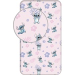 Jerry Fabrics Еластичен единичен памучен детски чаршаф 90x200 cm Lilo and Stitch - Jerry Fabrics (23FT413)