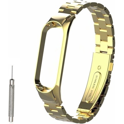 Xiaomi Mi Band 3/4 kovový BRX náramok / remienok Zlatá MBSCZ-BRXCKGO