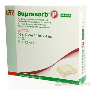 SUPRASORB P PU krytie na rany samolepiace 10 x 10 cm 10 ks