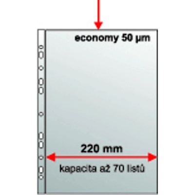 Prospektový obal A4 "U" MAXI PP krupička, 50mic. 235x305mm, 50ks