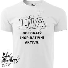 Catcaredia Dia triko text bílá