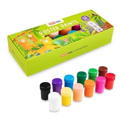 Easy Kids plakátové barvy v kelímku 12 barev – Zboží Dáma