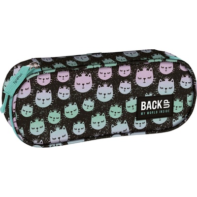 BackUP Овален ученически несесер BackUp A - Rainbow Cat (92765)