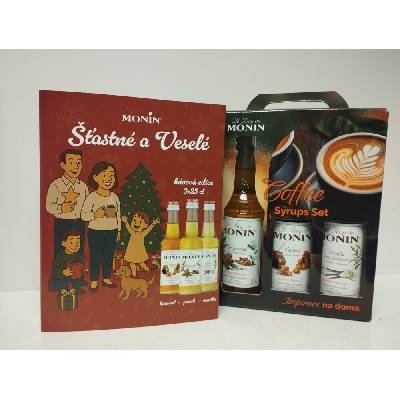 Monin set Šťastné a veselé 3 x 0,25 l perník, karamel, vanilka