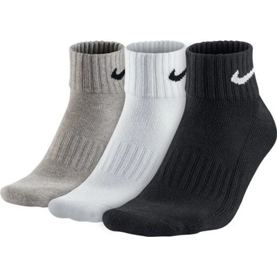 Nike VALUE COTTON QUARTER 3 PAIRS šedé