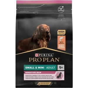 Purina Pro Plan Adult Small and Mini Sensitive Skin за израснали кучета от дребни и мини породи с чувствителна кожа със сьомга 700gr