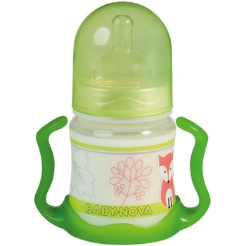 Baby-Nova Пластмасово шише с дръжки Baby Nova - 150 ml, зелено (45003)