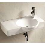 Inter Ceramic Мивка за баня ICC 7513, Inter Ceramic, стенен монтаж, с отвор за смесител, порцелан, бял, 75x45x13см (7513)