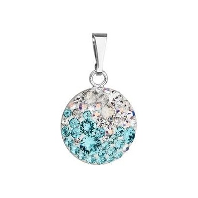 Evolution Group Stříbrný přívěšek s kameny Crystals from Swarovski® Light Turquoise 34225.3