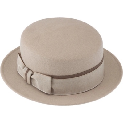 Fiebig Headwear since 1903 Dámský plstěný klobouček Canotier béžový
