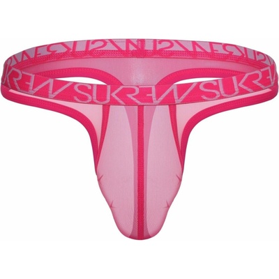 Pánske tangá Sukrew Mesh Low-Rise Thong Electric Pink ružové pánske tangá