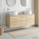 vidaXL Комплект мебели за баня 3 бр. Дъб сонома 49, 5 x 44, 5 x 66 см (3405933)