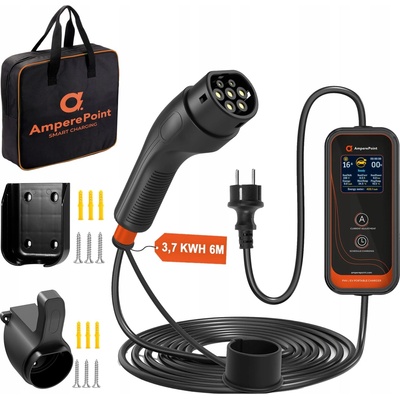 Ampere Point Přenosná nabíječka EV 16A 3,7kW Typ 2 s displejem a taškou