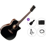 Cort ESSENCE-GA4 Premium SET Black Електро-акустична китара Джъмбо