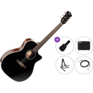 Cort ESSENCE-GA4 Premium SET Black Електро-акустична китара Джъмбо