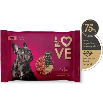 My Love Adult s hovězím v omáčce 4 x 100 g