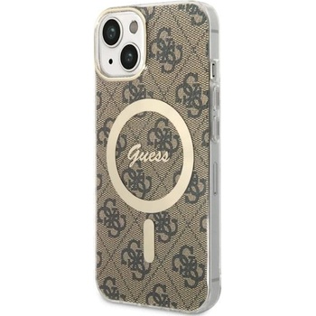 GUESS Кейс Guess GUHMP14SH4STW за iPhone 14 6.1"", кафяв / кафяв, твърд, 4G MagSafe (GUE002760-0)