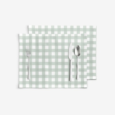 Goldea prestieranie 100% bavlnené plátno - šalviovo zelené kocky - 2ks 30 x 40 cm