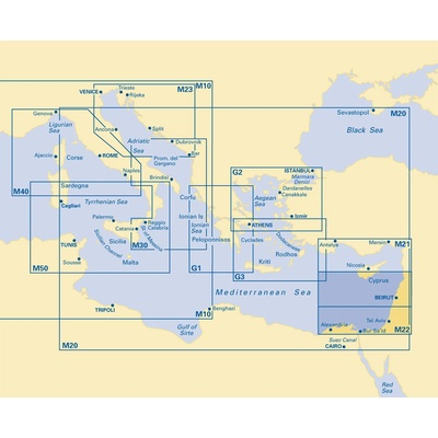 Námořní mapa Imray M22 Eastern Mediterranean Passage Chart - Egypt to Israel, Lebanon and Cyprus IMM22