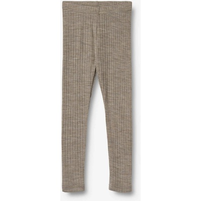 Agi WHEAT Detské merino legíny s hodvábom khaki melange