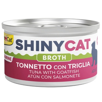 GimCat ShinyCat Tuna with Goatfish in Broth с парченца риба тон и червен кефал в натурален бульон 70gr