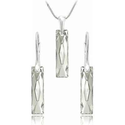 Swarovski Elements Queen Baguette krystal Stříbrná sada 39022.2 – Zboží Dáma