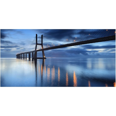 Moderný sklenený obraz z fotografie osvetlený most 100x50 cm