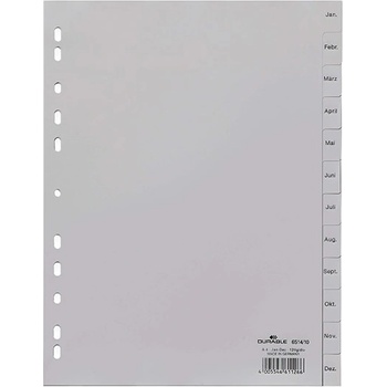 DURABLE Регистър durable пластмаса с печат a/4 януари-декември 12 част сив b 651410 (651410)