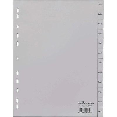 DURABLE Регистър durable пластмаса с печат a/4 януари-декември 12 част сив b 651410 (651410)