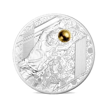 Monnaie de Paris Сребърна монета "Велики спортни събития - УЕФА - Умело спасяване", с частично златно покритие (2010145)