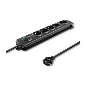 Qoltec Anti-surge bar QOLTEC 1.8M 5-SOCKETS BLACK/Modern