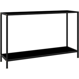 vidaXL Конзолна маса, черна, 120x35x75 cм, закалено стъкло (322840)