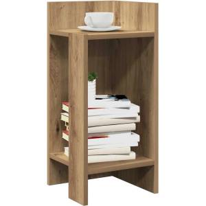 vidaXL Странични маси с рафт, 2 бр, дъб артизан, 25, 5x27x60 см (858559)