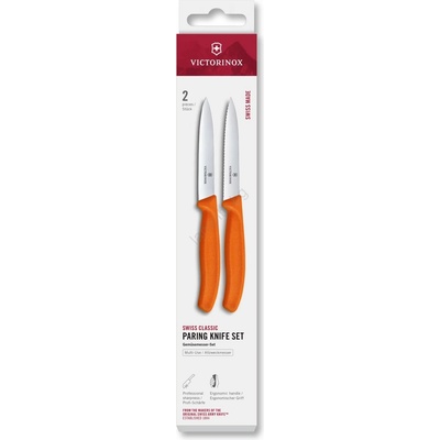 Victorinox - Комплект кухненски ножове за зеленчуци SWISS CLASSIC 10 см 2 бр. оранжеви (GG758)