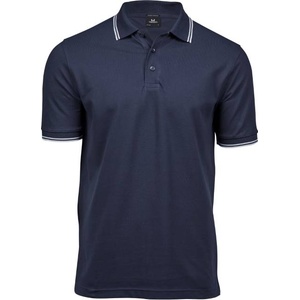 TEE JAYS tj1407 / Мъжка еластична поло тениска от плътен памук - тъмносиня/бяла xxl (18140796305)