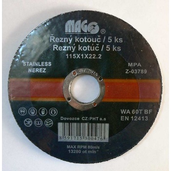 Magg Řezný kotouč 115 x 1,0 x 22,2 mm RN11510