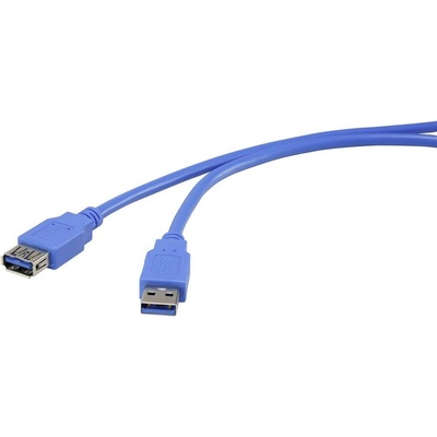 Renkforce RF-4262124 USB 3.2 Gen1 USB-A zástrčka USB-A zásuvka 1m modrý