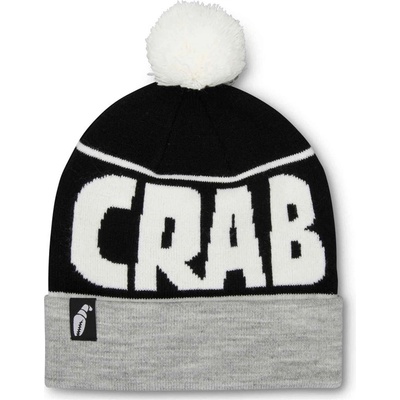 Crab Grap čiapka Pom beanie grey black white