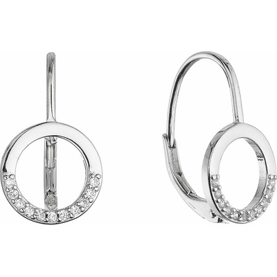 PAVONA Strieborné náušnice okrúhle so zirkónmi 11700.1 crystal